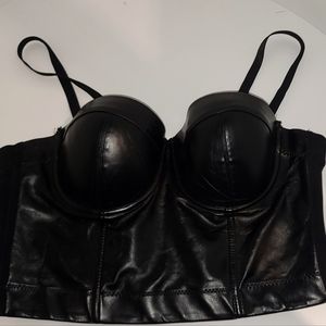 Faux Leather Bustier